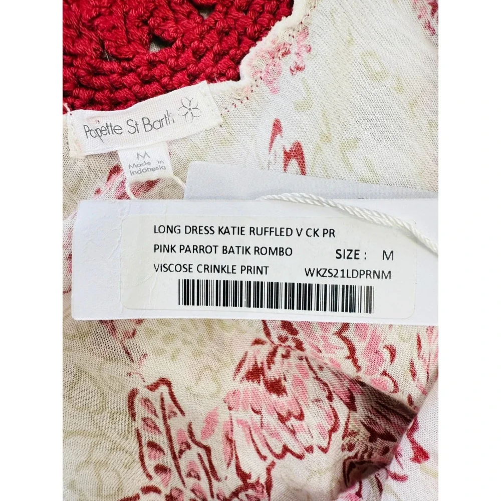 NEW Poupette St Barth Katie Floral Maxi Dress White Crochet Long Ruffled Tiered - Picture 5 of 16